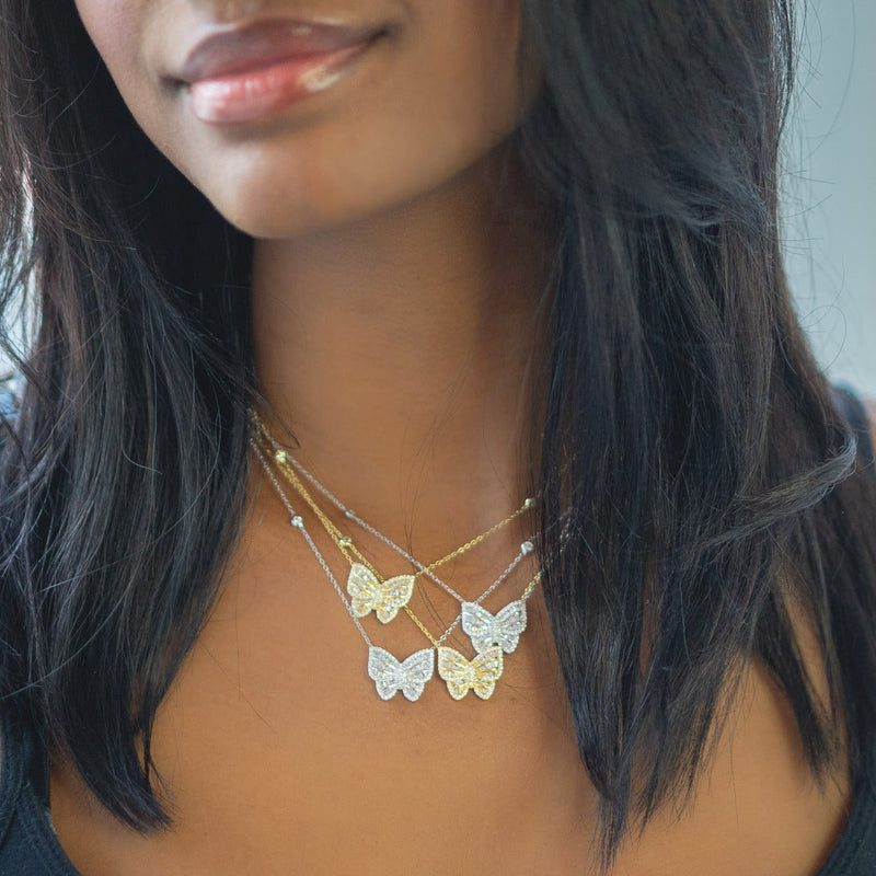 Baguette Butterfly Necklace