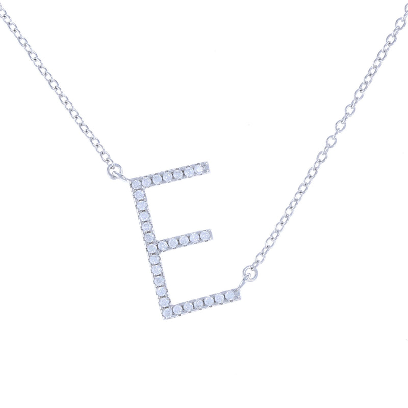 Cz Letter E Necklace