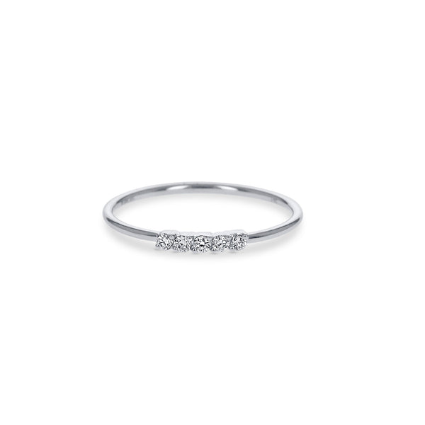 Petite White Gold Diamond Ring