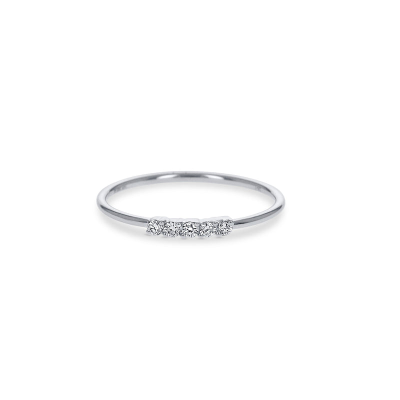 Petite White Gold Diamond Ring