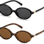 Retro Oval Sunglasses for Women – Vintage 90s Y2K Trendy Designer Sunglasses