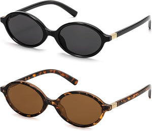 Retro Oval Sunglasses for Women – Vintage 90s Y2K Trendy Designer Sunglasses