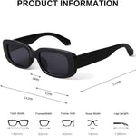 BUTABY Rectangle Sunglasses for Women Retro Driving Glasses 90’s Vintage Fashion Narrow Square Frame UV400 Protection