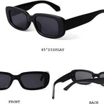 BUTABY Rectangle Sunglasses for Women Retro Driving Glasses 90’s Vintage Fashion Narrow Square Frame UV400 Protection