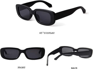 BUTABY Rectangle Sunglasses for Women Retro Driving Glasses 90’s Vintage Fashion Narrow Square Frame UV400 Protection