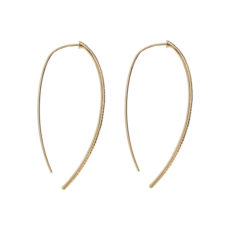 Diamond Thread-Through Gold Hoop Earrings