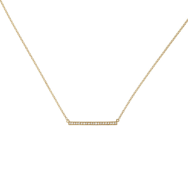 Diamond Long Bar Gold Necklace