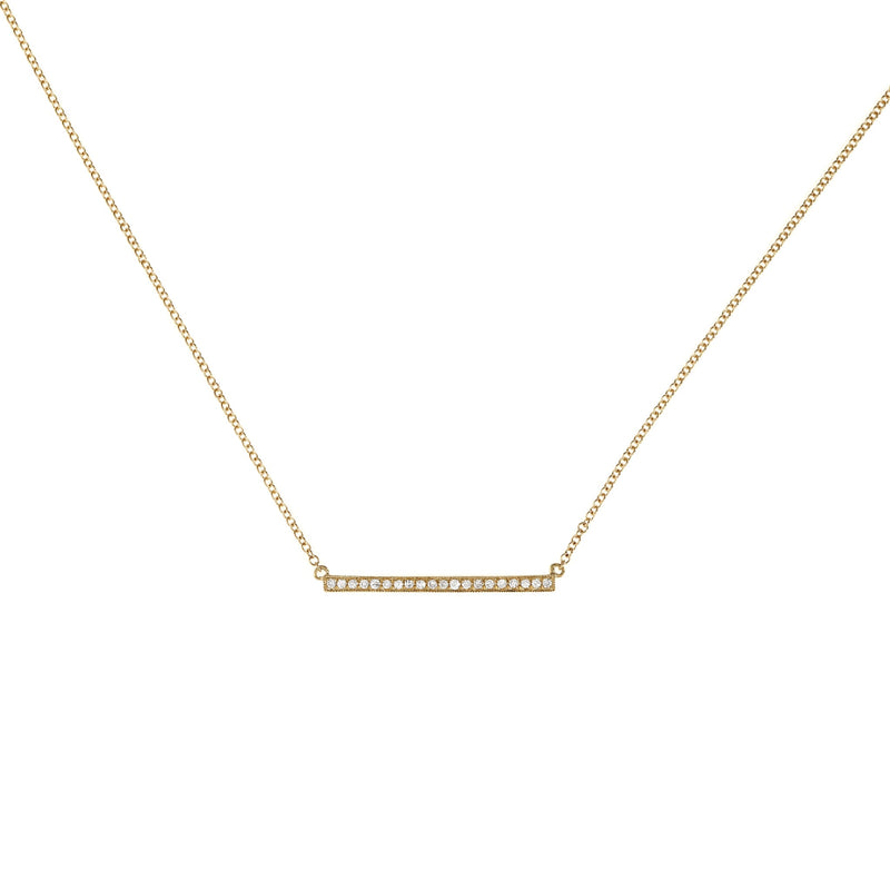 Diamond Long Bar Gold Necklace