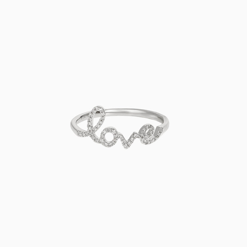 Diamond Love Script Ring