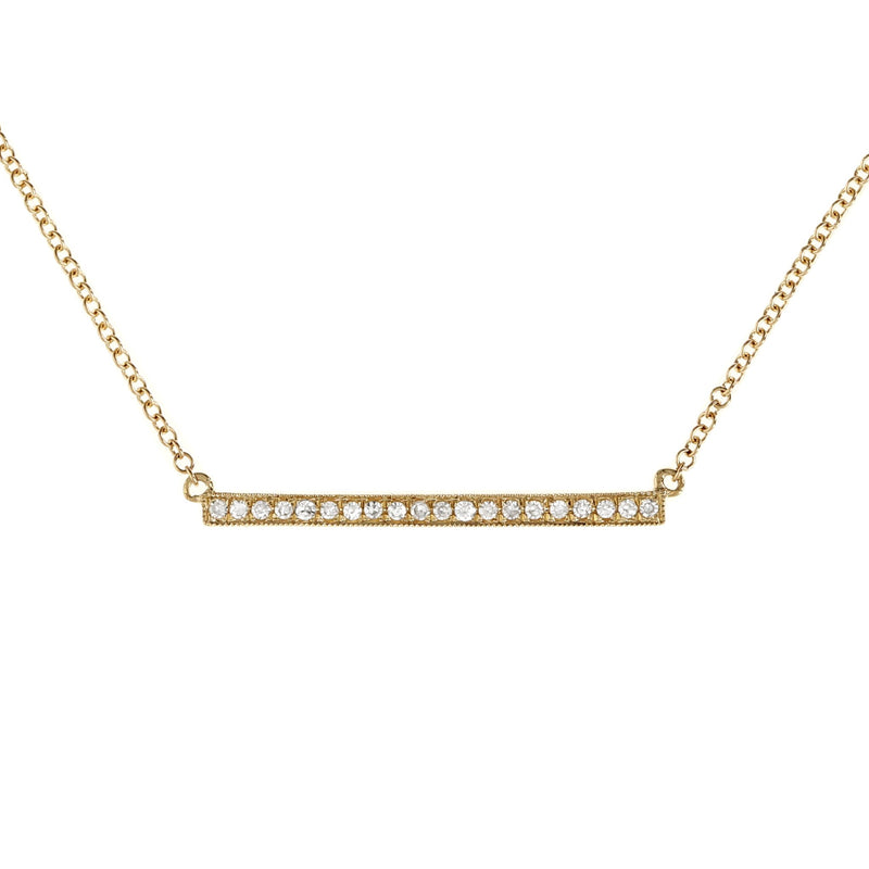 Diamond Long Bar Gold Necklace