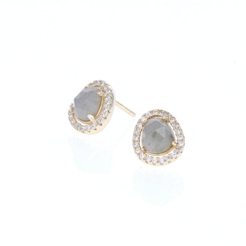 Free Form Labradorite Stud Earrings
