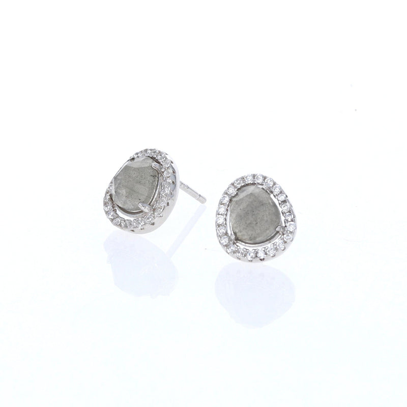 Free Form Labradorite Stud Earrings
