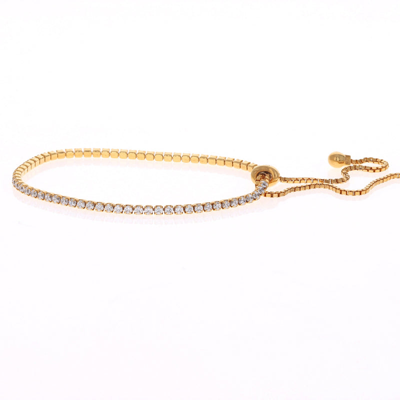 Thin Gold Cz Tennis Bracelet
