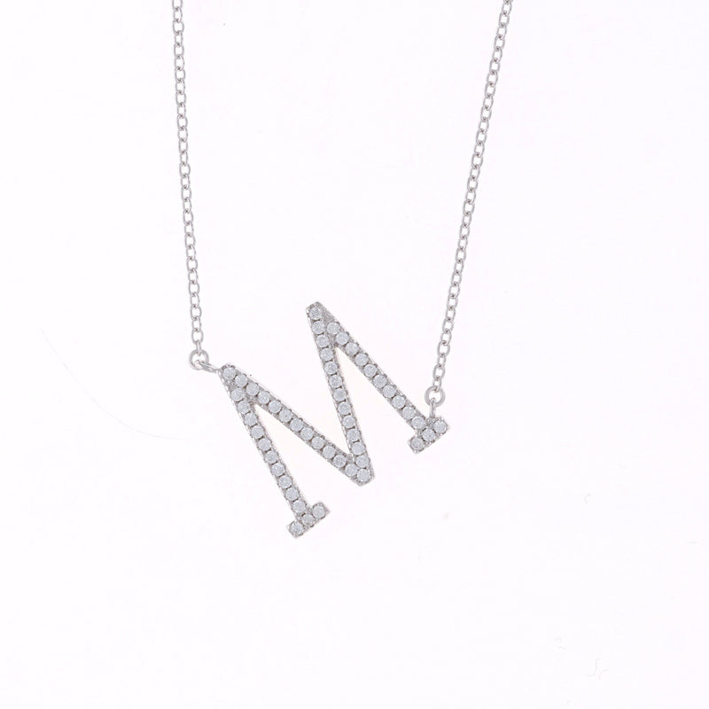 Cz Letter M Necklace