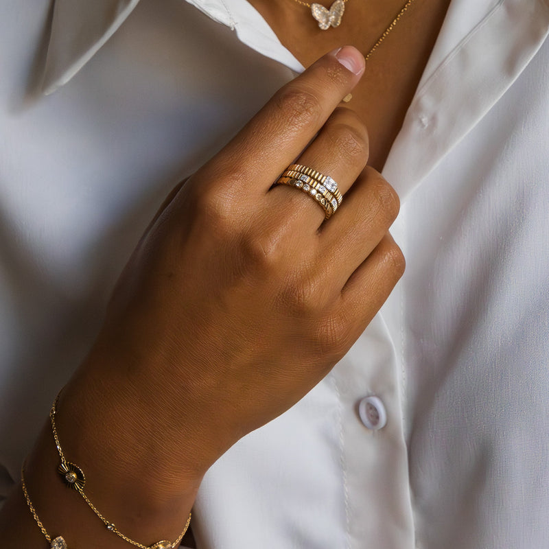 Diamond Modern Circle Ring