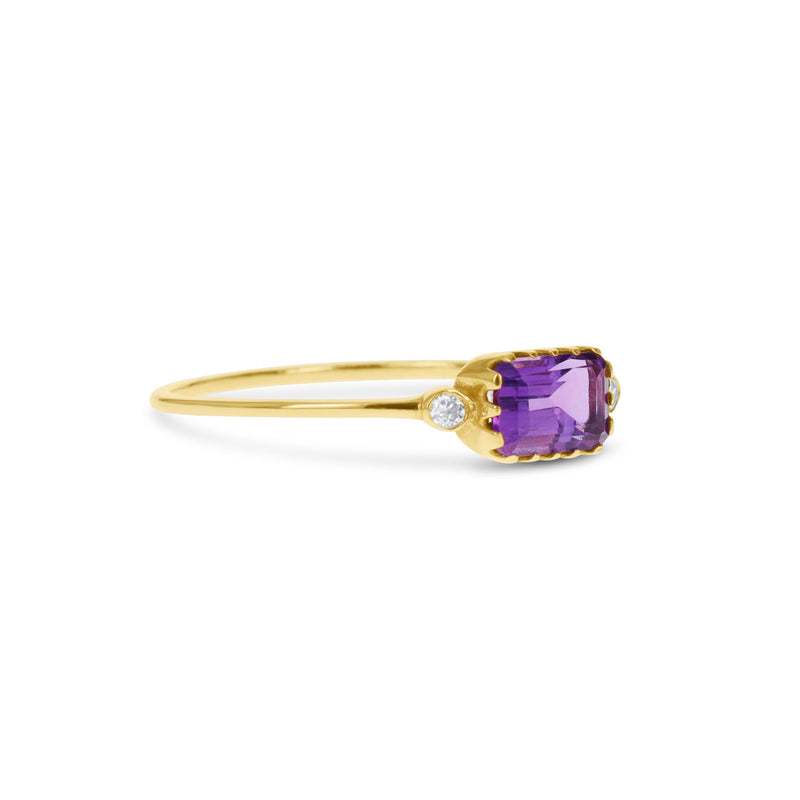 East West Amethyst Ring