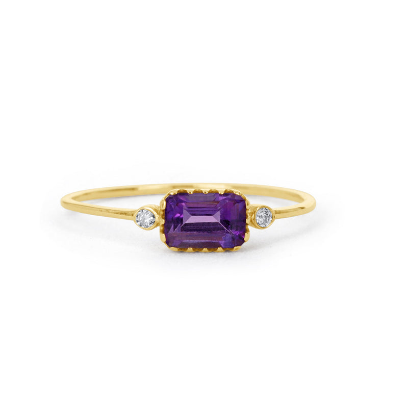 East West Amethyst Ring