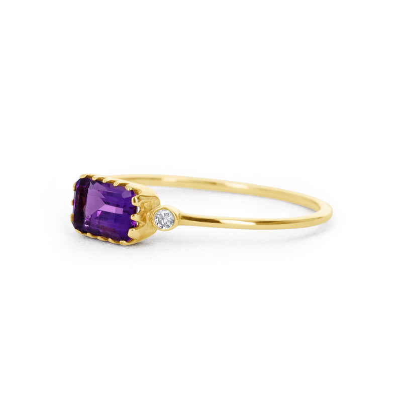 East West Amethyst Ring