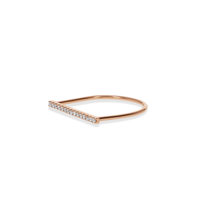 Thin Horizontal Diamond Bar Ring