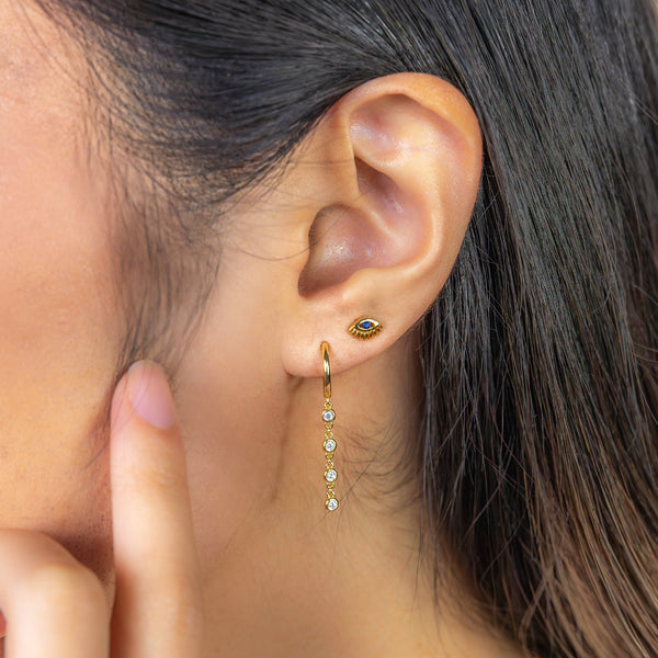 Cascading Charm Huggie Hoops