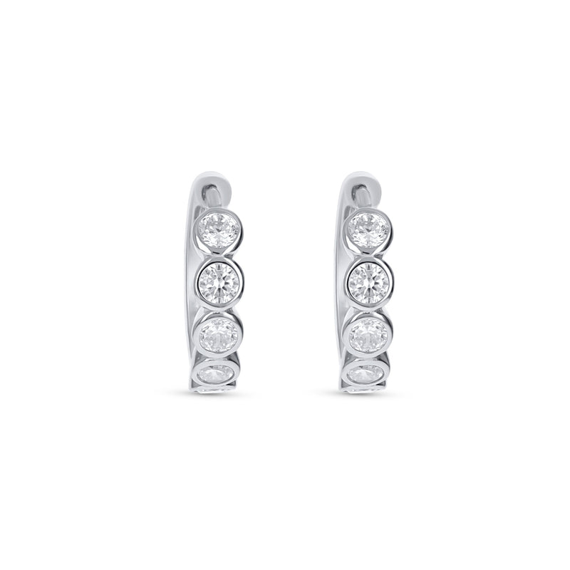 Bezel Huggie Hoop Earrings