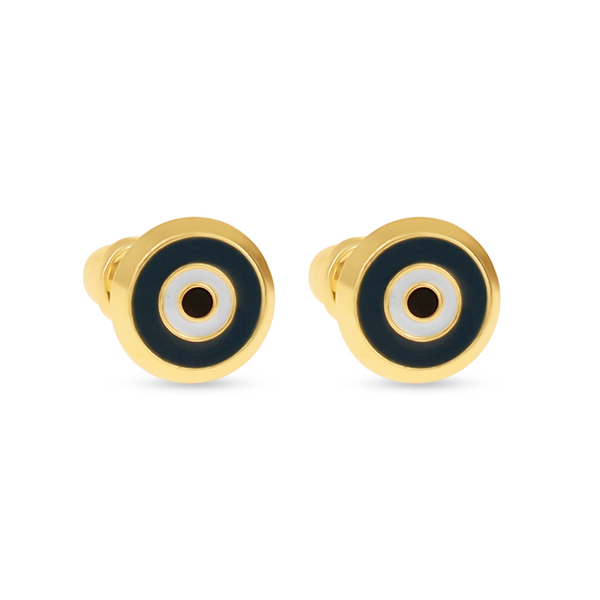 Navy Classic 14kt Evil Eye Studs