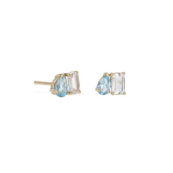 Toi et Moi Blue Topaz Earrings