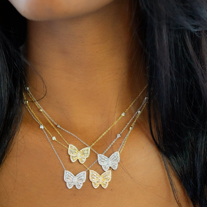 Baguette Butterfly Necklace