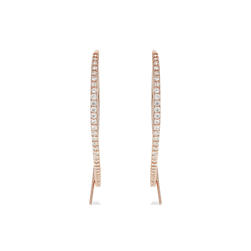 Cz Threader Hoop Earrings