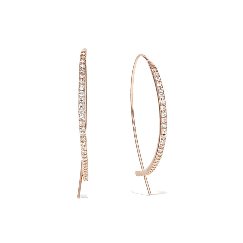 Cz Threader Hoop Earrings