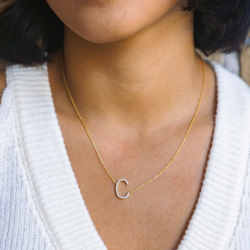 Cz Letter C Necklace