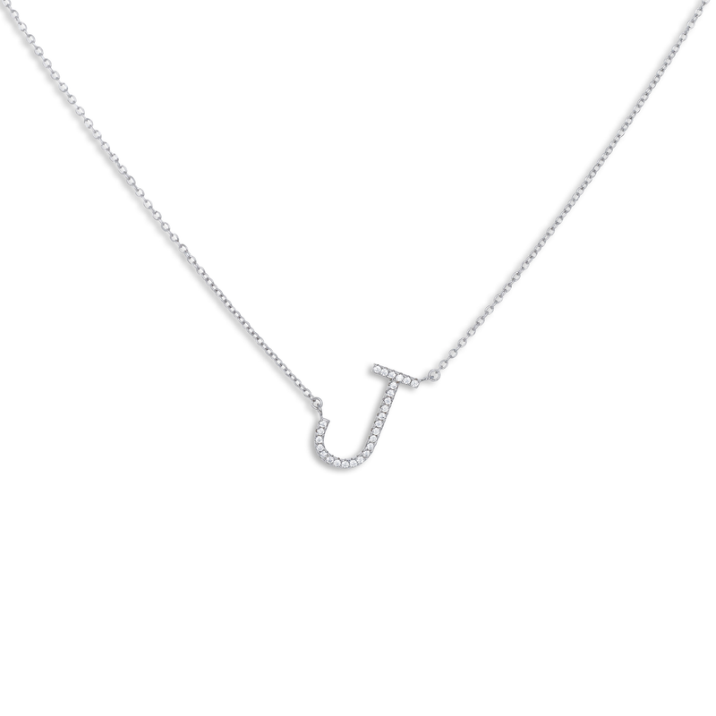 Cz Letter J Necklace