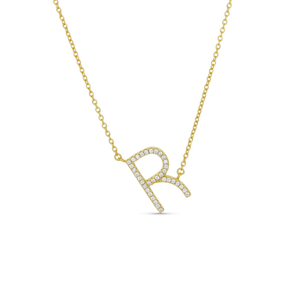 Cz Letter R Necklace