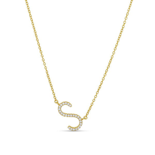 Cz Letter S Necklace