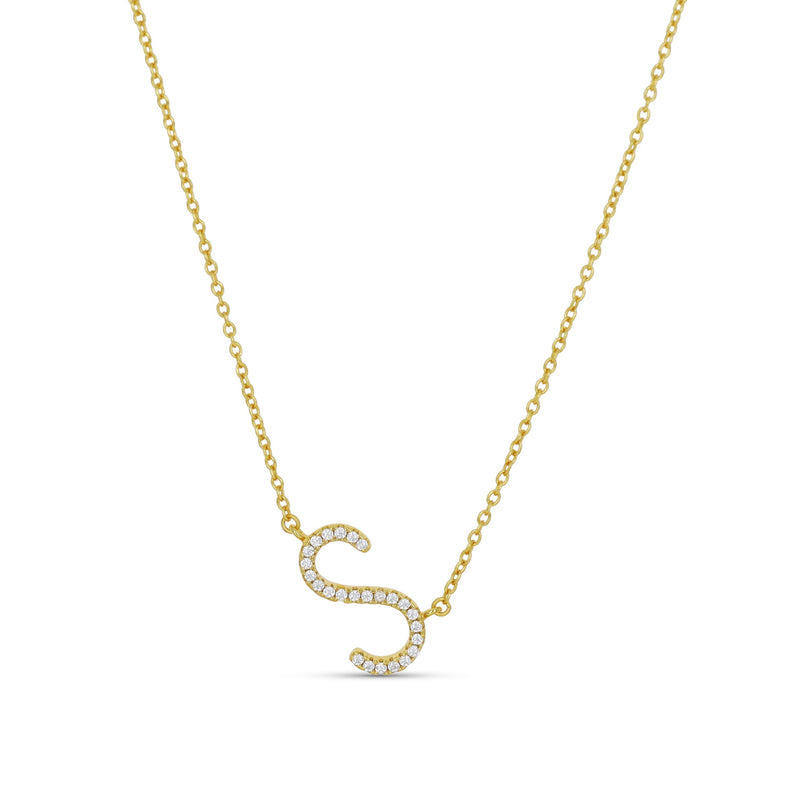 Cz Letter S Necklace