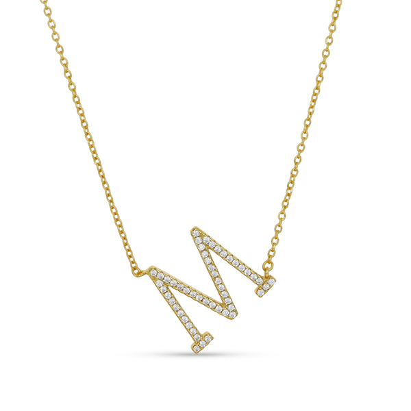 Cz Letter M Necklace