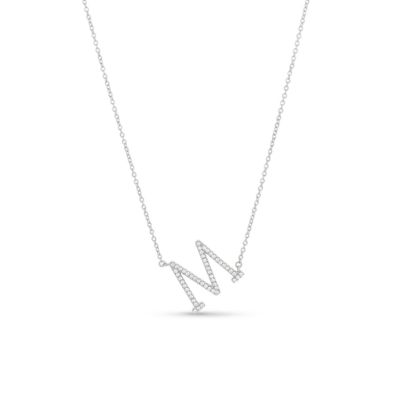 Cz Letter M Necklace