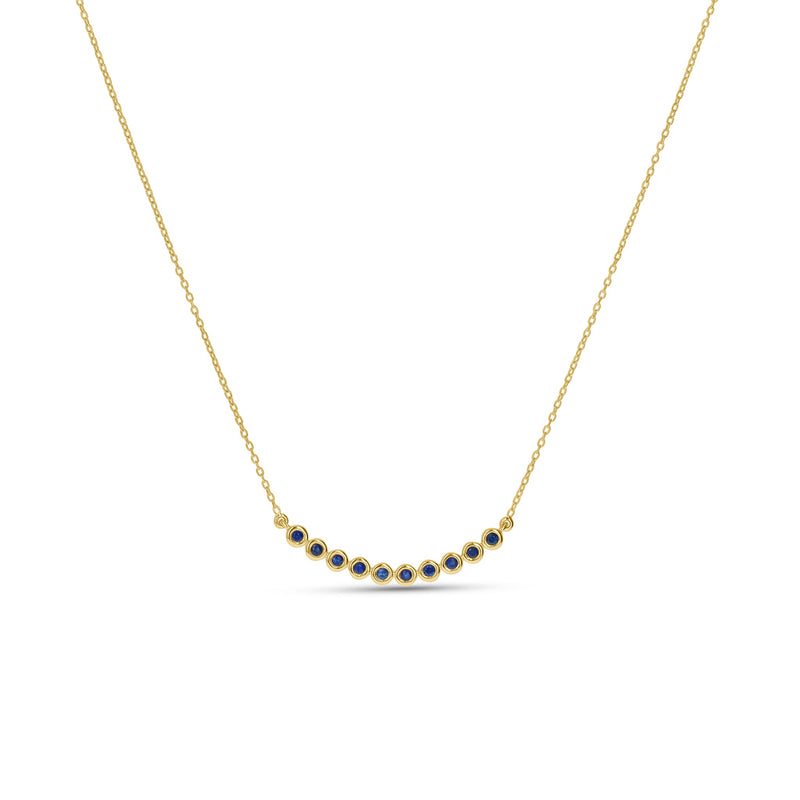 Sapphire Curved Bar Necklace