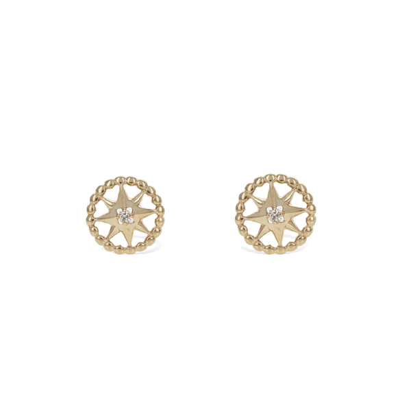 Diamond Compass Stud Earrings