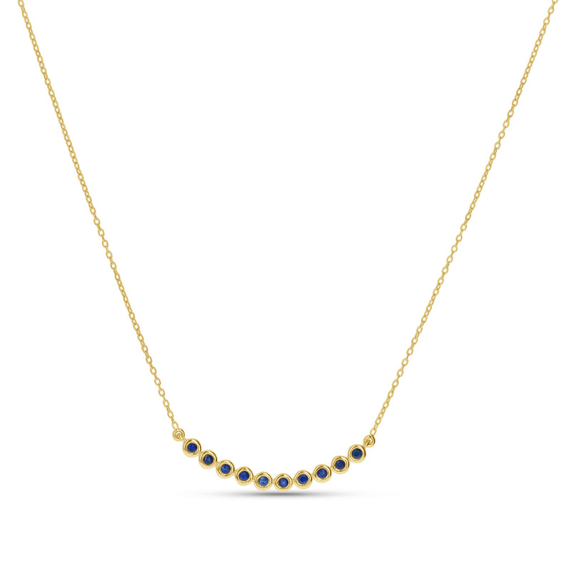 Sapphire Curved Bar Necklace