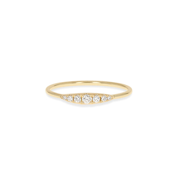 Curved Diamond Bar Ring