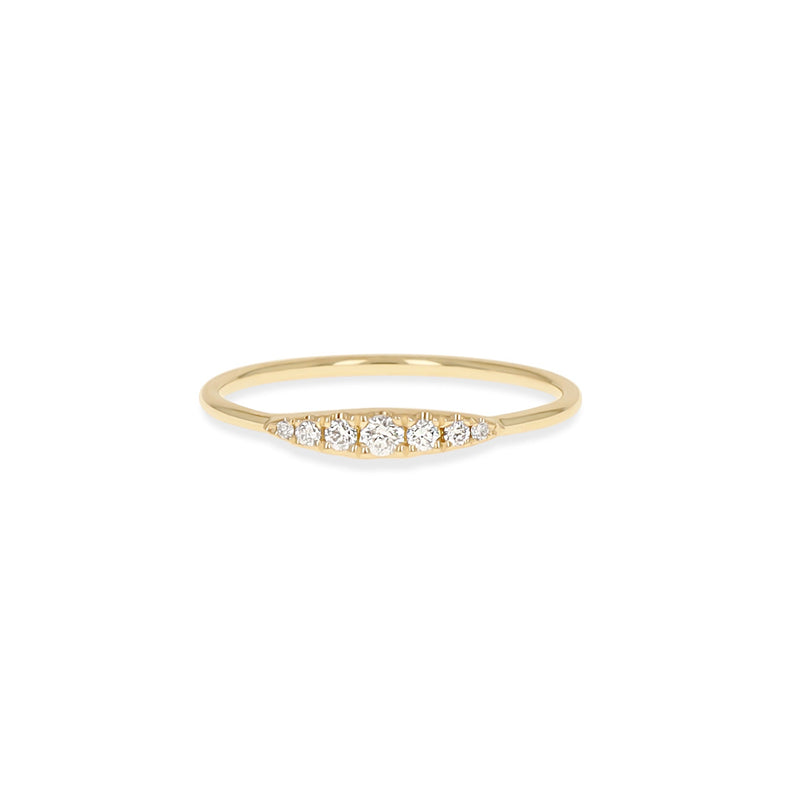 Curved Diamond Bar Ring