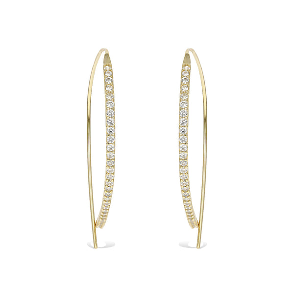 Cz Threader Hoop Earrings