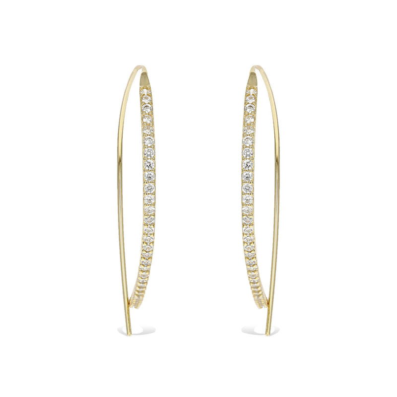 Cz Threader Hoop Earrings