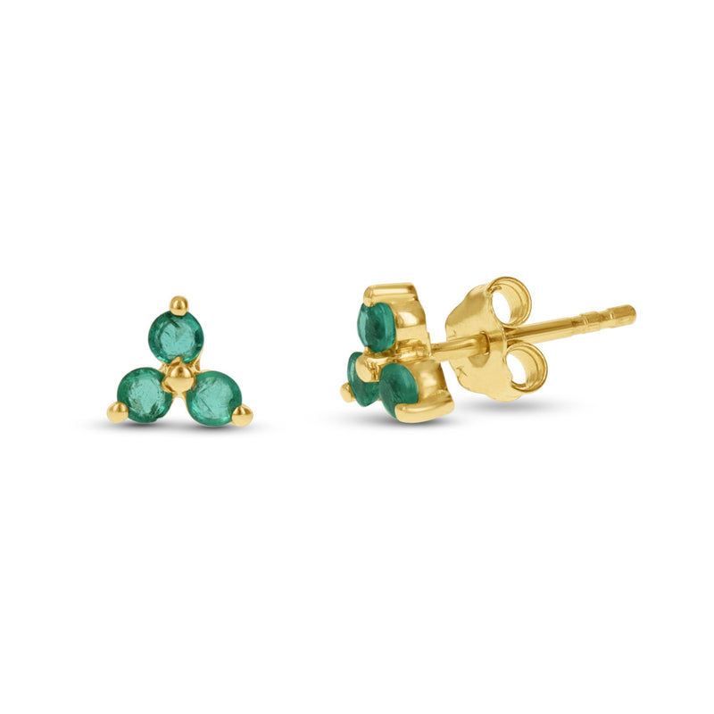 Emerald Flower Stud Earrings