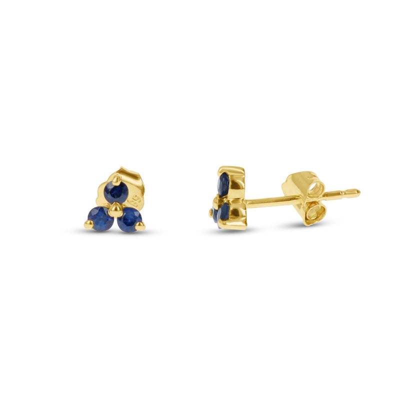 Sapphire Flower Stud Earrings