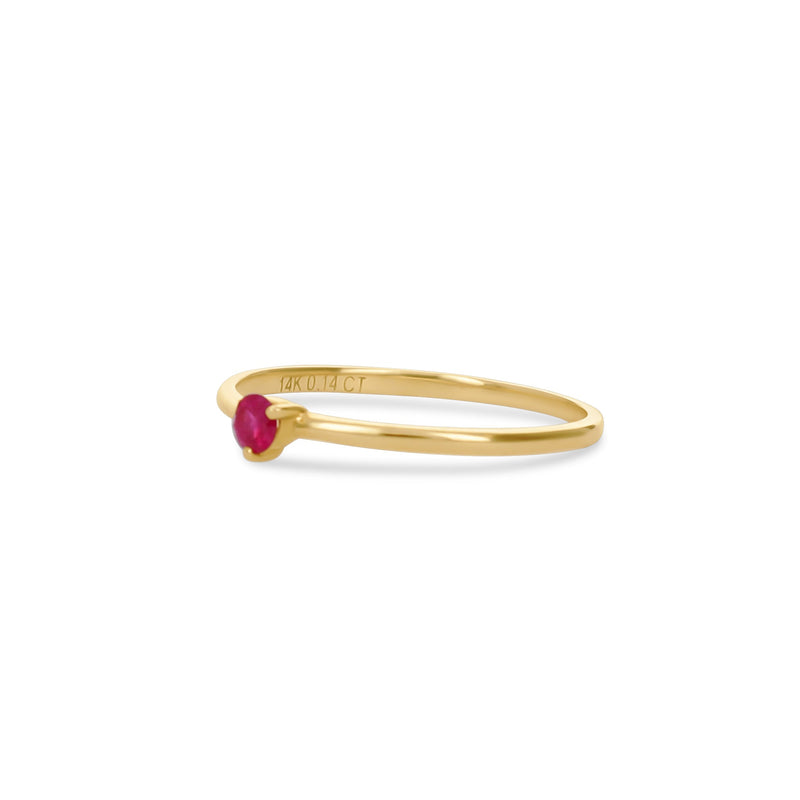 Dainty Ruby Solitaire Ring