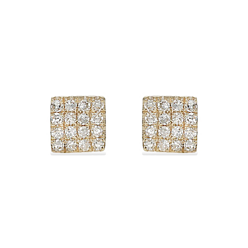 Square Diamond Stud Earrings