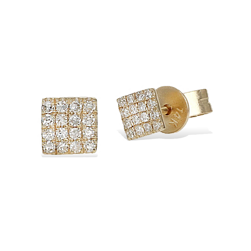 Square Diamond Stud Earrings