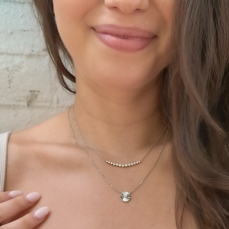 Graduated Diamond Bar Necklace